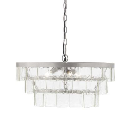 Ceiling Lamp 61x43x32 Metal/Cast Glass -- Silver