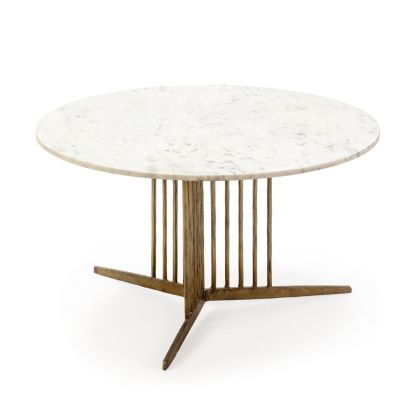 Mesa de Centro Blanco Dorado Salón, 46 Cm
