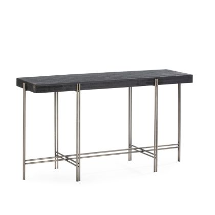 Consola de Metal/Madera Negro/Niquel, 135 Cm.