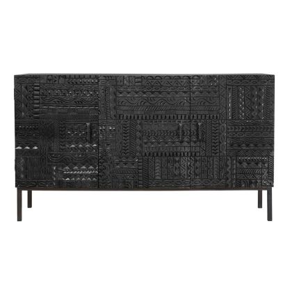 Aparador Tallado Africano Estilo Oriental, 150 Cm 