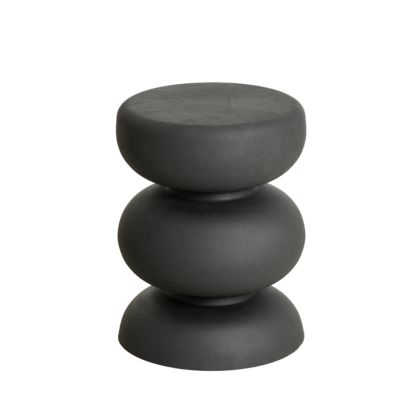 Mesa auxiliar moderna en metal negro mate.