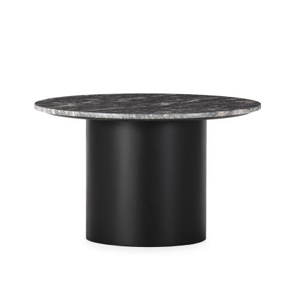 Mesa de centro en metal negro y sobre de granito marrón 76 cm