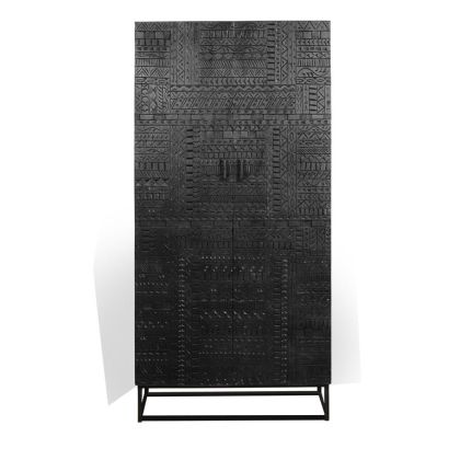 Armario Étnico Oriental Tallado Africano, 180 Cm