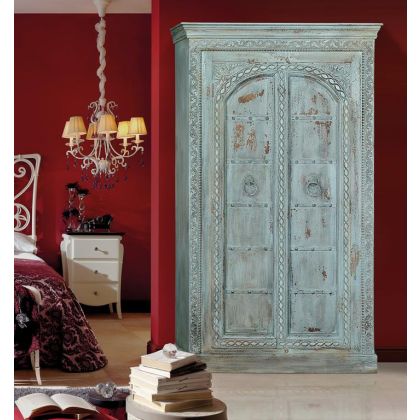 Armario Mango Azul Craquelado 2 Puertas, 204 Cm