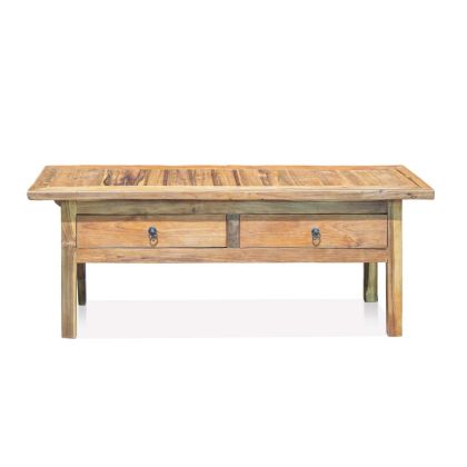 Teak Wood Coffee Table 2 Drawers, 130 Cm