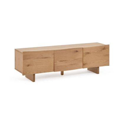 Mueble Tv Madera Natural 3 Puertas, 161 cm