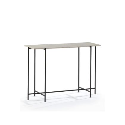 Console 109x38x76 Black Metal/White Marble