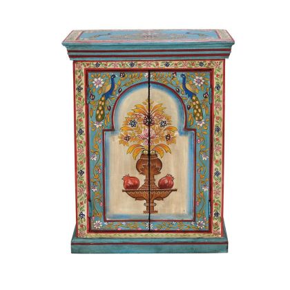 Mesita De Noche Multicolor 2 puertas 1 Cajón, 68 Cm