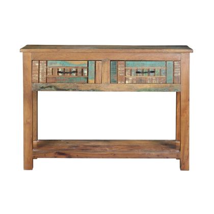 Consola madera reciclada 2 cajones