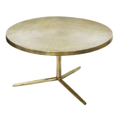 Mesa Centro Estilo Vintage Aluminio Oro Viejo, 75 Cm