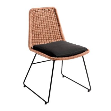  Silla vintage Rattán  Sintético y Metal negro 47 Cm 