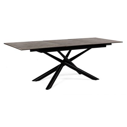 Ceramic Tempered Glass Steel Extendable Table, 160/220 Cm