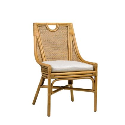 Silla Bistró Ratán con Cojín Desenfundable, 56 Cm