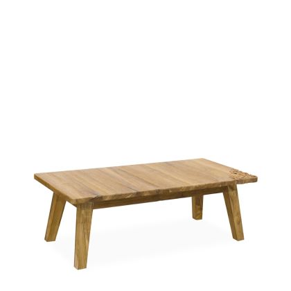Mesa Centro Tallada Madera Teca Reciclada, 120 Cm