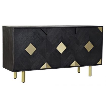 Aparador Contemporáneo Madera Marrón Dorado 145 Cm