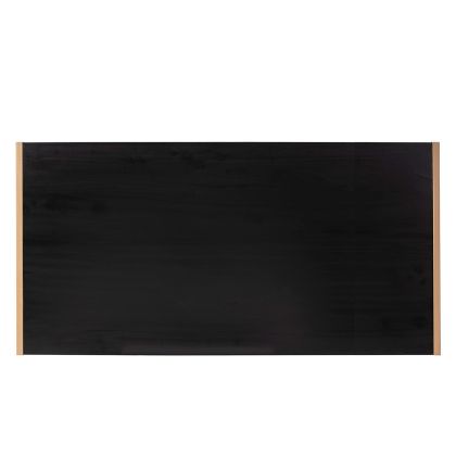 Headboard 190x3x90 Black Wood/Gold Metal
