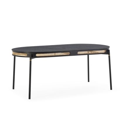Mesa Comedor Estilo Tropical Negro Natural, 180 Cm