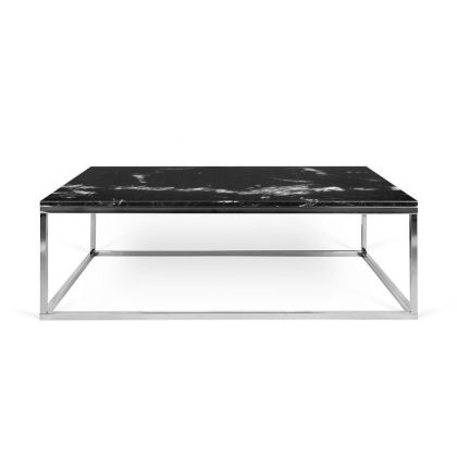 Mesa Centro Diseño Moderno Mármol Metal Negro,120 cm 