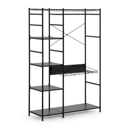 Estantería Industrial Diseño Moderno Acero Negro, 120 Cm