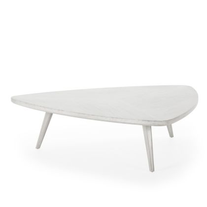 Mesa de Centro Nórdica de Madera de Cedro en Gris velado.