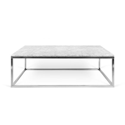 Mesa Centro Diseño Mármol Metal Cromado,120 cm