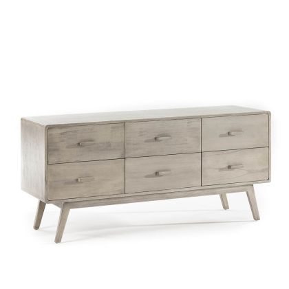 Aparador nórdico en madera gris velado.