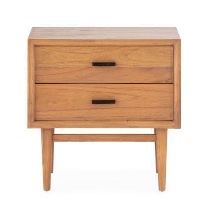 Nightstand 60x40x60 Cedar Wood/Metal -- Natural/Black