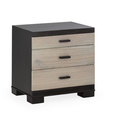 Nightstand 55x40x55 Cedar Wood/Metal -- Black/Natural with Grey Patina