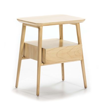Bedside Table 50x38x60 Veiled White Wood