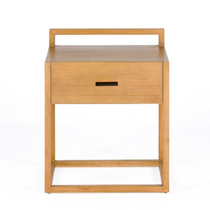 Nightstand 50x40x60 Cedar Wood/Metal -- Natural/Black
