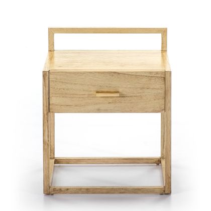 Bedside Table 50x40x60 Wood Washed White