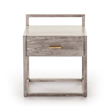 Bedside Table 50x40x60 Veiled Grey Wood