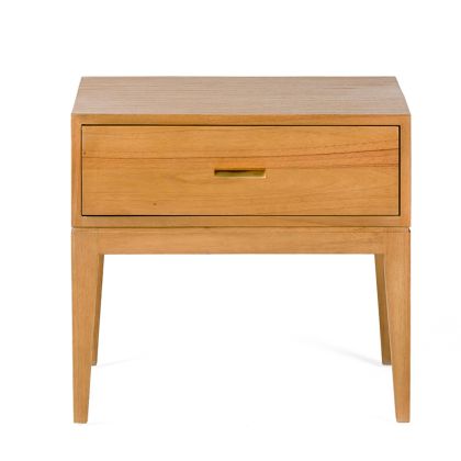 Nightstand 60x45x55 Cedar Wood/Metal -- Natural