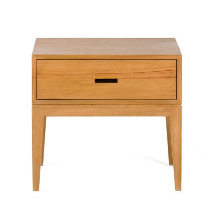 Nightstand 60x45x55 Cedar Wood/Metal -- Natural/Black