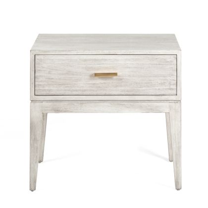 Nightstand 60x45x55 Cedar Wood/Metal -- Veiled Grey/Gold