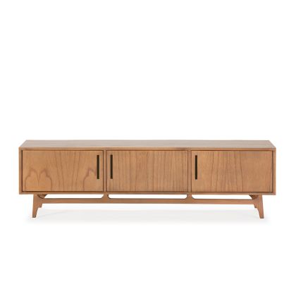 TV Stand 160x40x45 Cedar Wood/Metal -- Natural/Black