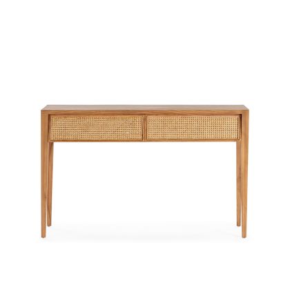 Console 140x45x87 Cedar Wood/Rattan -- Natural