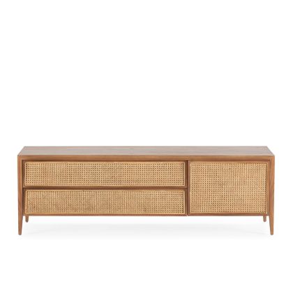 TV Stand 160x45x50 Cedar Wood/Rattan -- Natural TV Stand 160x45x50 Cedar Wood/Rattan -- Natural