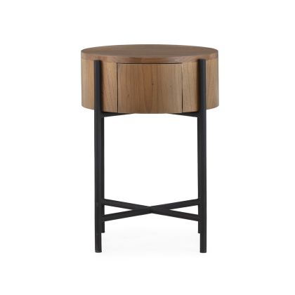 Nightstand 48x48x61 Cedar Wood/Metal -- Natural/Black