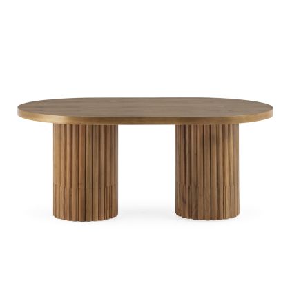 Mesa de Centro Ovalada 125x75x52 Madera de Cedro -- Natural