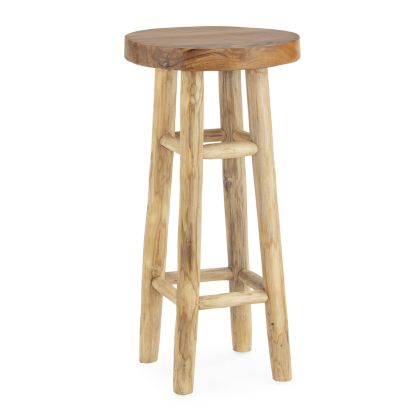 Stool 40x40x80 Teak Wood -- Natural