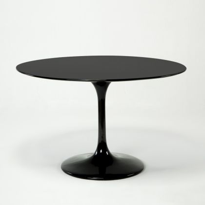 Mesa Comedor Redonda Diseño Moderno Negro, Ø 120 Cm