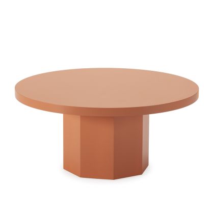Coffee Table 90x90x90 Wood -- Terracotta