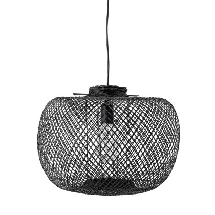 Lámpara De Techo Estilo Nórdico Bambú Negro, 42 Cm