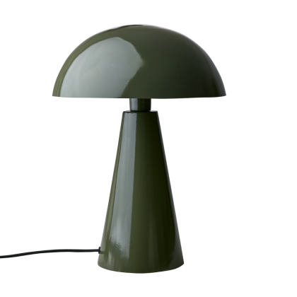 Lámpara de mesa mid-century en hierro color verde.