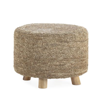 Taburete Cálido en Sisal y Madera natural.