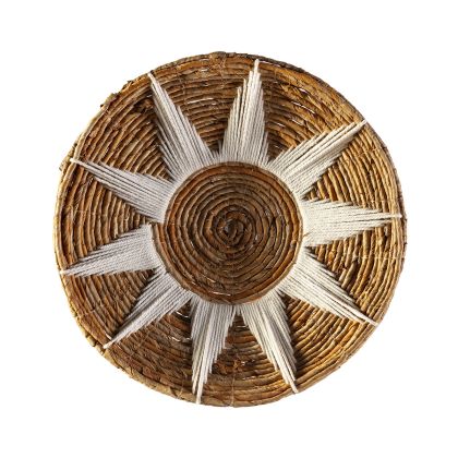 Plato Decorativo 40x40x2 Hoja de Banana -- Natural/Blanco