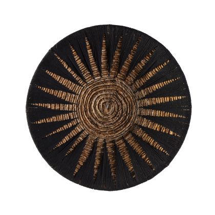 Plato Decorativo 50x50x2 Hoja de Banana -- Negro/Natural