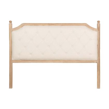 Tufted Linen and Wood Headboard, 160 Cm