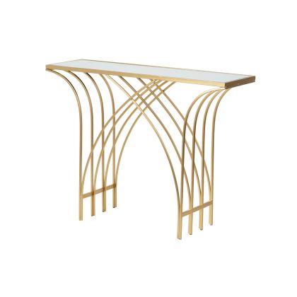 Gold Metal Mirror Console, 104 Cm